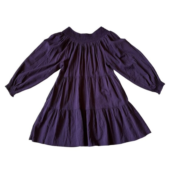 Old Navy Womens Purple Long Sleeve Tiered Mini Smocked Swing Dress M NWT - Picture 4 of 6